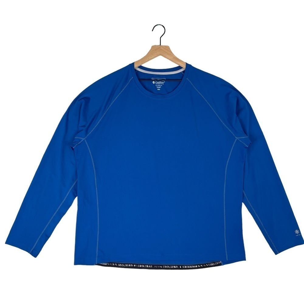 Coolibar Long Sleeve T Shirt Mens XXL Performance UPF 50+ Stretch Shirt Blue